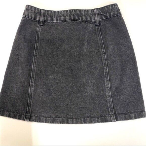 Forever 21 Women's Size Small Black Denim Button Front Y2K Skirt 50B2 - Picture 2 of 7